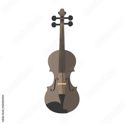 Violin Endpin, flat style 2D vector image, isolated on a white background