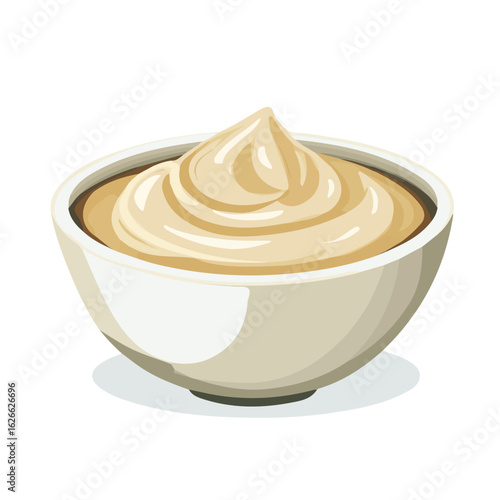 2D flat vector illustration of a Tahini in icon style, isolated on white background
