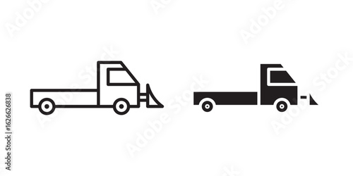 Snowplow icon, outline style icon for web site or mobile app, vector graphics