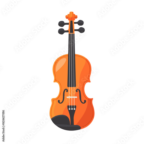 Violin Fine Tuner, flat style 2D vector image, isolated on a white background