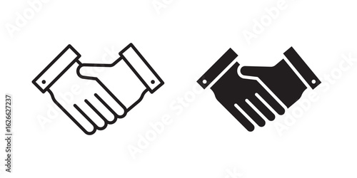 Shake hands icon, outline style icon for web site or mobile app, vector graphics