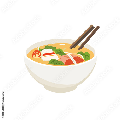 2D flat vector illustration of a Pho in icon style, isolated on white background