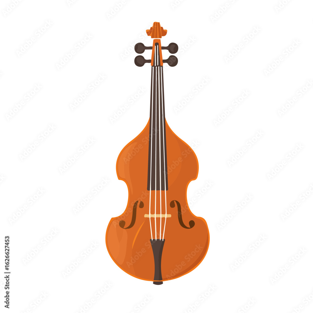 Fototapeta premium Minimal flat vector of a String Bass Bridge, 2D icon-style illustration on white background