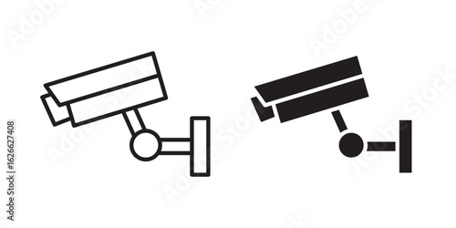Security camera icon, outline style icon for web site or mobile app, vector graphics