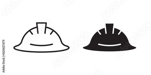 Safety helmet icon, outline style icon for web site or mobile app, vector graphics