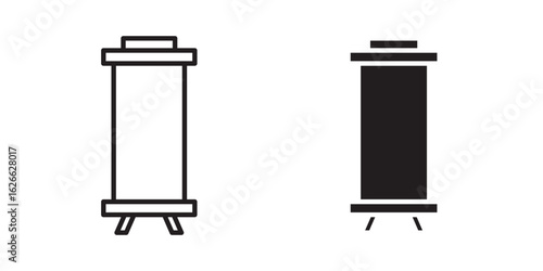 Roll up banners icon, outline style icon for web site or mobile app, vector graphics