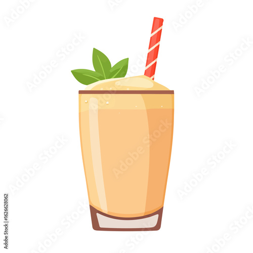 2D flat vector illustration of a Lassi Drink in icon style, isolated on white background