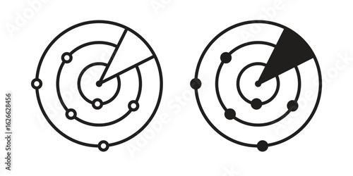 Radar detection icon, outline style icon for web site or mobile app, vector graphics