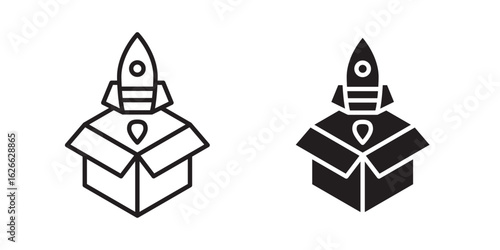 Product release icon, outline style icon for web site or mobile app, vector graphics