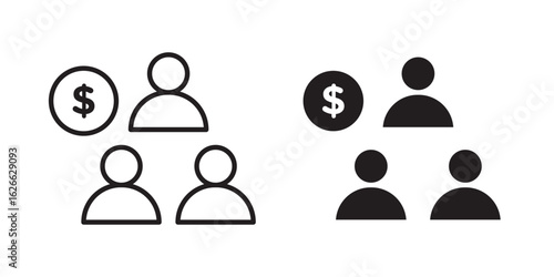Ponzi scheme icon, outline style icon for web site or mobile app, vector graphics