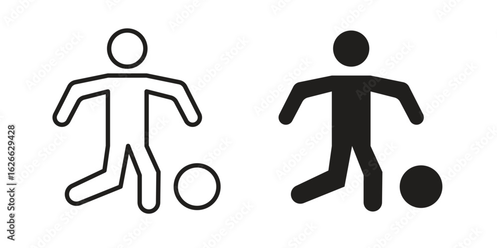 Obraz premium People playing Ball icon, outline style icon for web site or mobile app, vector graphics