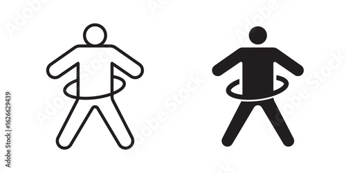 People Hula hop icon, outline style icon for web site or mobile app, vector graphics