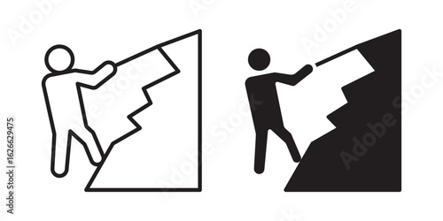 People Climbing icon, outline style icon for web site or mobile app, vector graphics