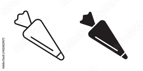 Pastry bag icon, outline style icon for web site or mobile app, vector graphics