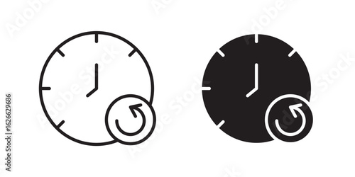 Past icon, outline style icon for web site or mobile app, vector graphics