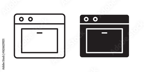 Oven icon, outline style icon for web site or mobile app, vector graphics