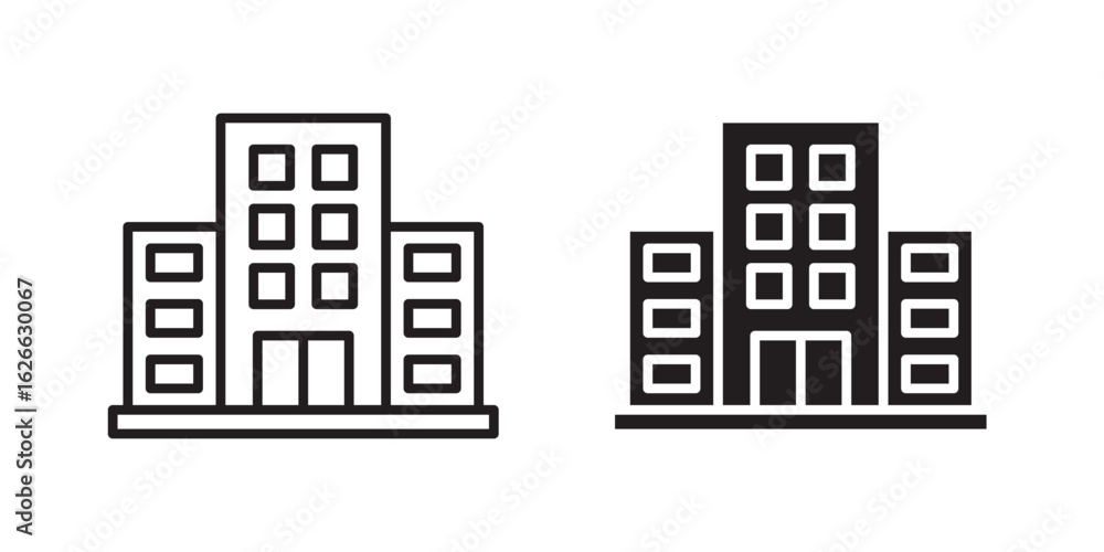 Obraz premium Office block icon, outline style icon for web site or mobile app, vector graphics