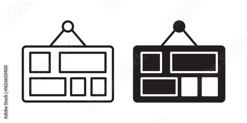 Mood board icon, outline style icon for web site or mobile app, vector graphics