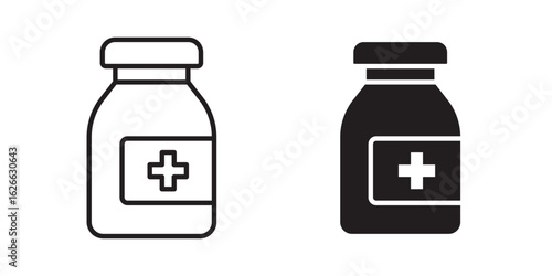 Medicine bottle icon, outline style icon for web site or mobile app, vector graphics