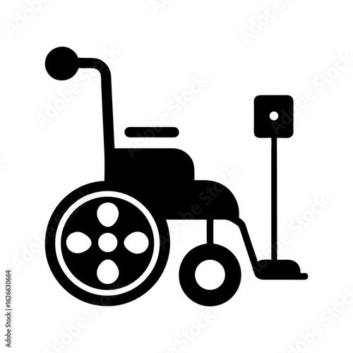 Smart wheelchair with joystick in silhouette for mobility and assistive technology