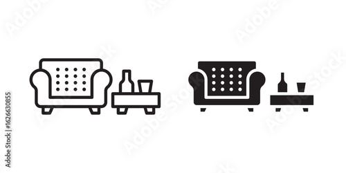 Lounge icon, outline style icon for web site or mobile app, vector graphics