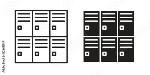 Lockers icon, outline style icon for web site or mobile app, vector graphics