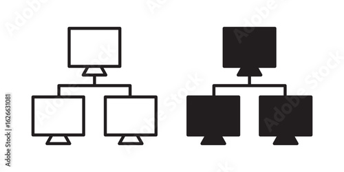 Local network icon, outline style icon for web site or mobile app, vector graphics