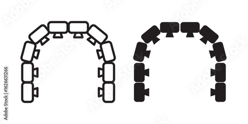 Lingual braces icon, outline style icon for web site or mobile app, vector graphics