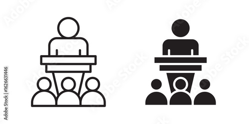 Lecture icon, outline style icon for web site or mobile app, vector graphics