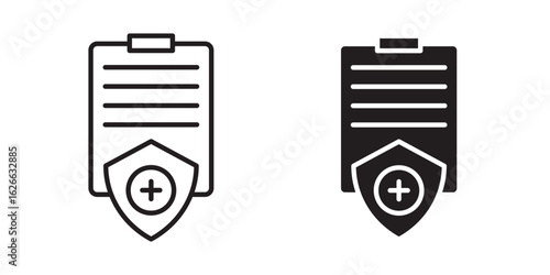 Health insurance icon, outline style icon for web site or mobile app, vector graphics