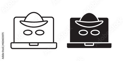 Hacker icon, outline style icon for web site or mobile app, vector graphics