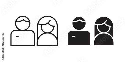 Girlfriend icon, outline style icon for web site or mobile app, vector graphics