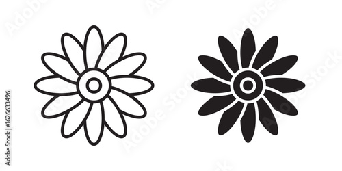 Gerbera icon, outline style icon for web site or mobile app, vector graphics