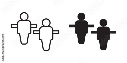 Foosball icon, outline style icon for web site or mobile app, vector graphics