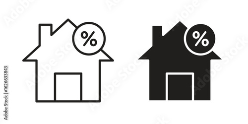Fixed rate mortgage icon, outline style icon for web site or mobile app, vector graphics