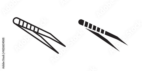 Eyebrow tweezers icon, outline style icon for web site or mobile app, vector graphics