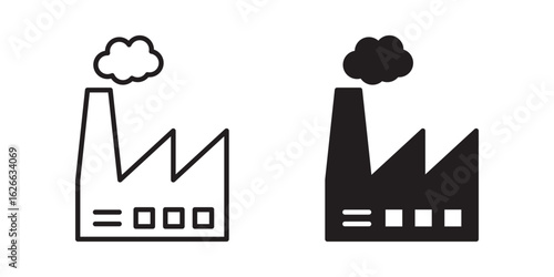 Factory icon, outline style icon for web site or mobile app, vector graphics