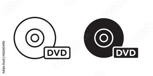 DVD icon, outline style icon for web site or mobile app, vector graphics