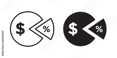 Dividend yield icon, outline style icon for web site or mobile app, vector graphics