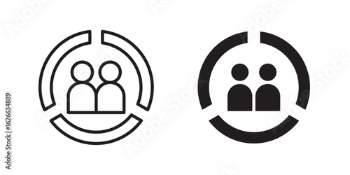 Demographics icon, outline style icon for web site or mobile app, vector graphics