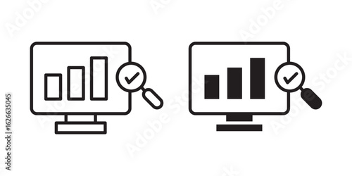 Data Analysing icon, outline style icon for web site or mobile app, vector graphics