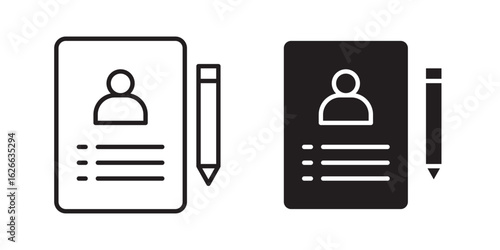 Curriculum icon, outline style icon for web site or mobile app, vector graphics