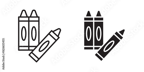Crayon icon, outline style icon for web site or mobile app, vector graphics