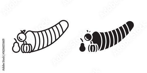 Cornucopia icon, outline style icon for web site or mobile app, vector graphics