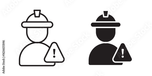 Construction risk icon, outline style icon for web site or mobile app, vector graphics