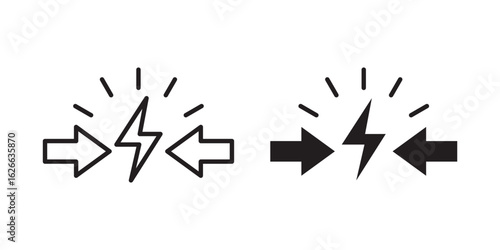 Conflict icon, outline style icon for web site or mobile app, vector graphics