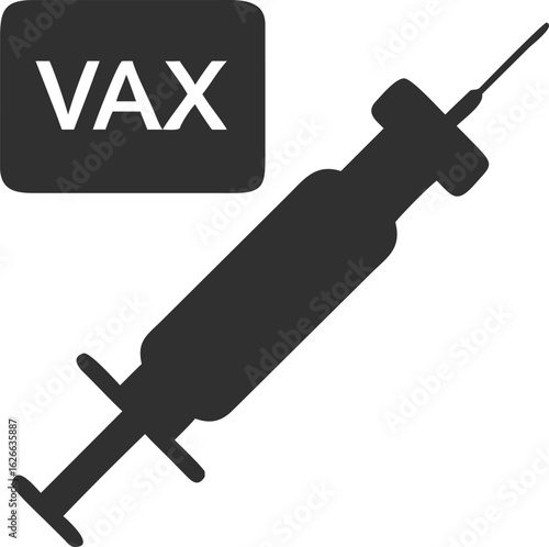Syringe and VAX text icon vaccine vaccination
