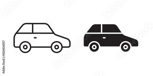 Compact car icon, outline style icon for web site or mobile app, vector graphics
