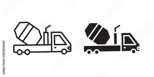 Cement truck icon, outline style icon for web site or mobile app, vector graphics