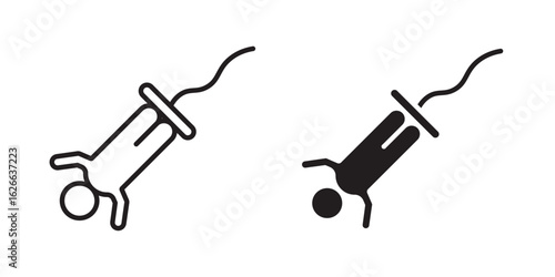 Bungee jumping icon, outline style icon for web site or mobile app, vector graphics
